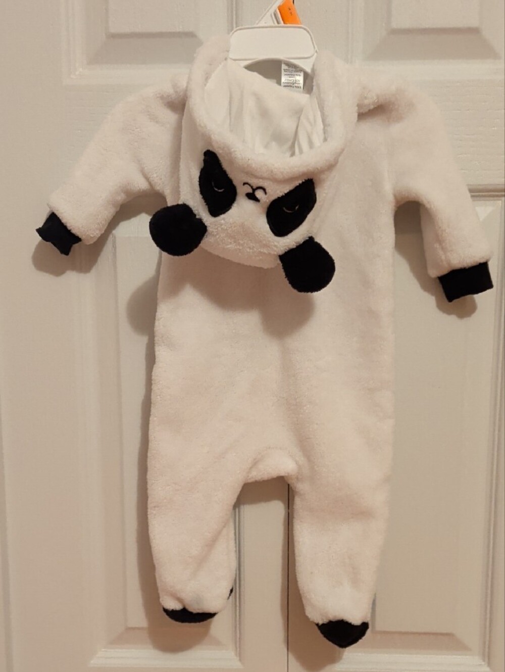 🐼 Halloween White and Black Panda Hooded One-Piece for Kids - Picture 4 of 4